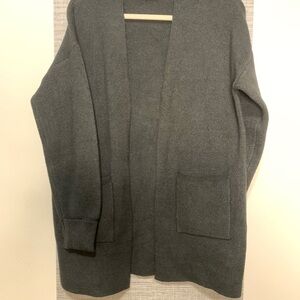 Charcoal Open Front Cardigan